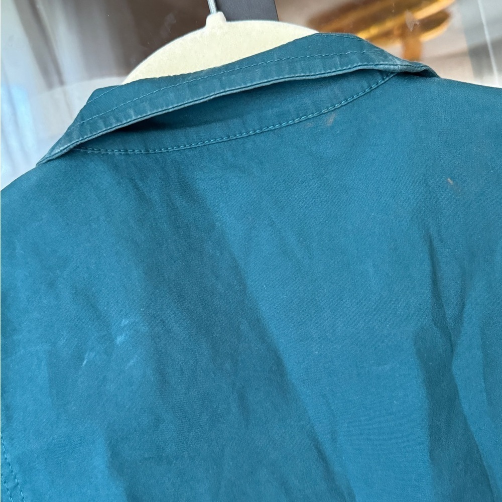 Vintage Gucci teal button up shirt blouse long sleeve top emerald brass work - Picture 12 of 13